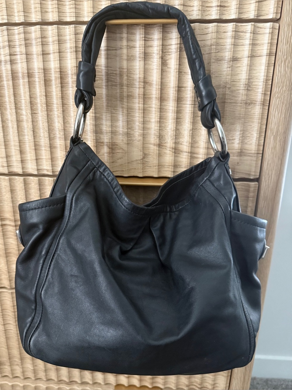 Coach mo. L0882-13412 black leather hobo bag